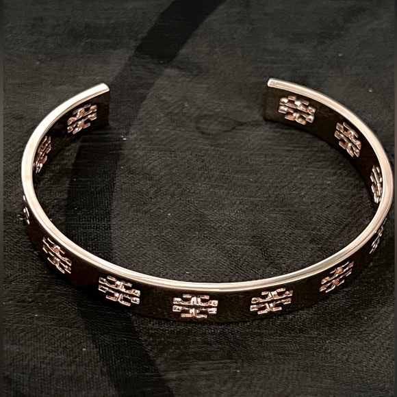 NWOT Tory Burch Authentic Rose Gold Pierced Cuff Bracelet - Picture 6 of 11